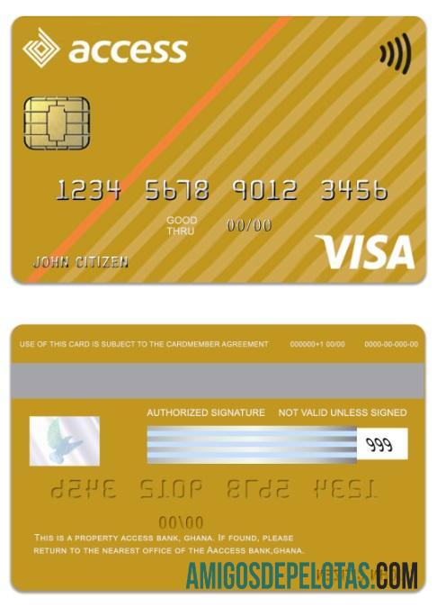 Cartão Visa Gold do Gana Access Bank amostra